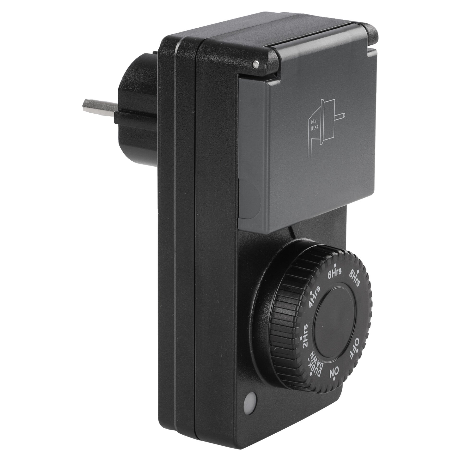 Q-Link tijdklok met countdown - lichtsensor - analoog - IP44 zwart