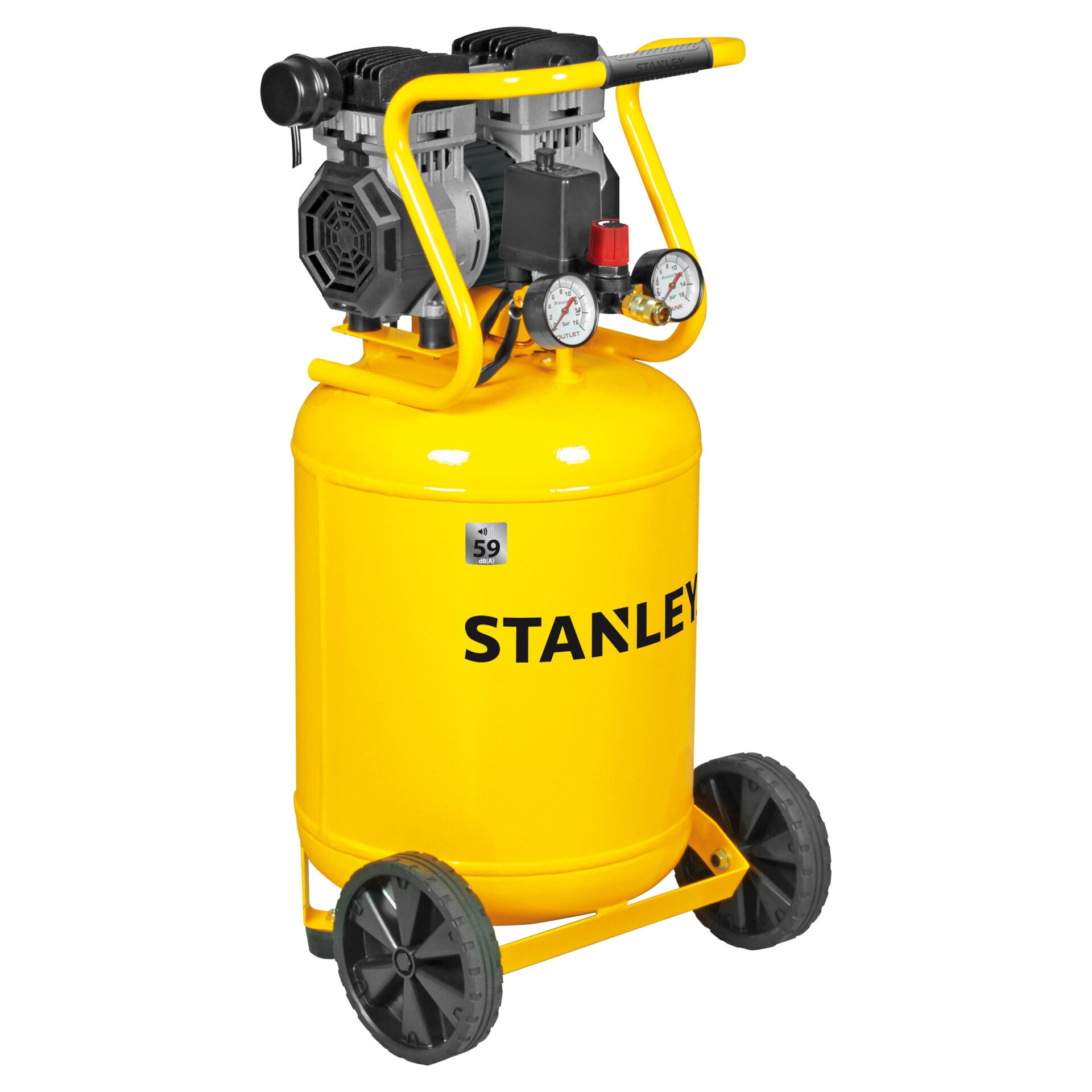 Stanley compressor Silent Air Up - 8 Bar - 50 liter - SXCMS1350VE geel/zwart