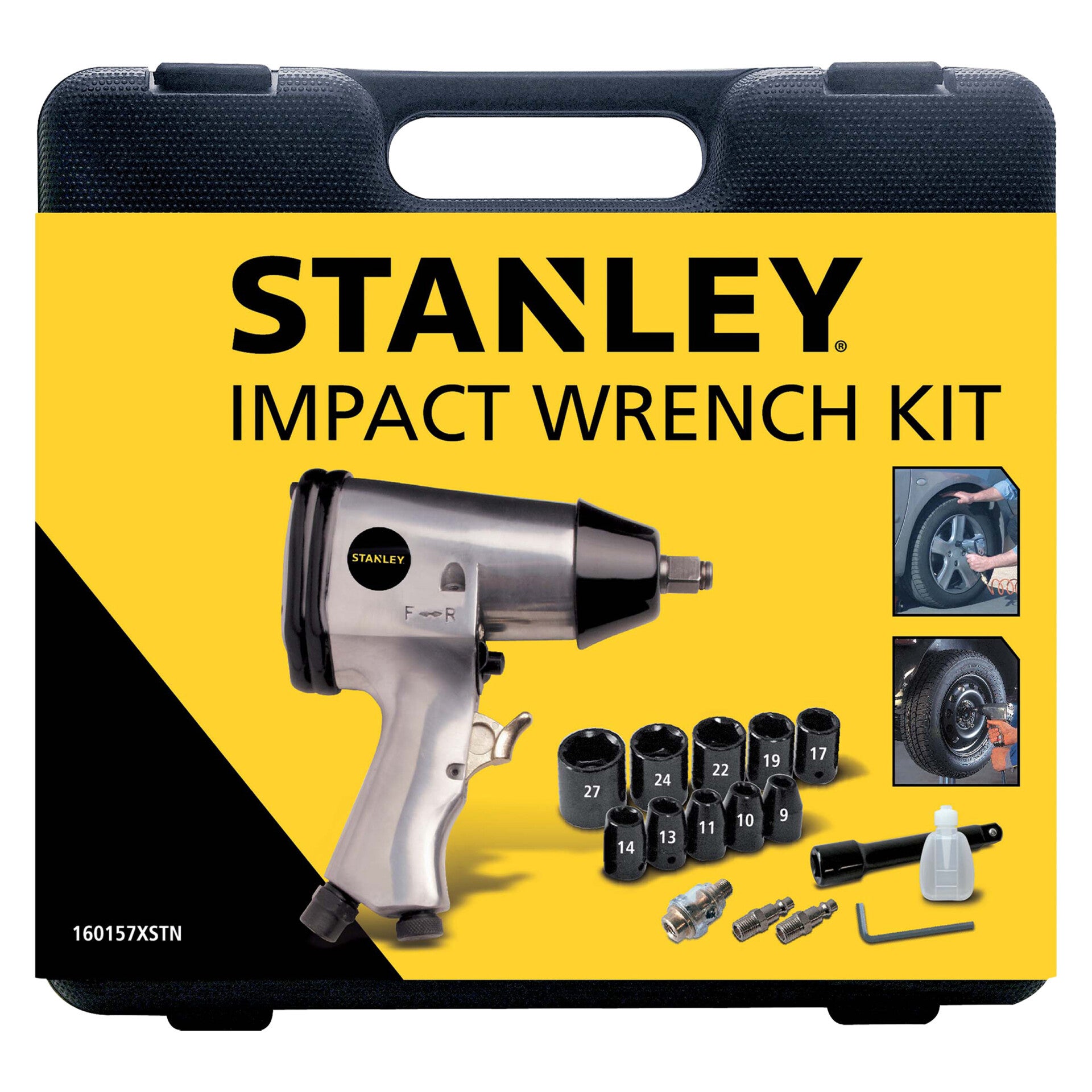 Stanley slagmoer set pneumatisch - 17-delig - 160157XSTN