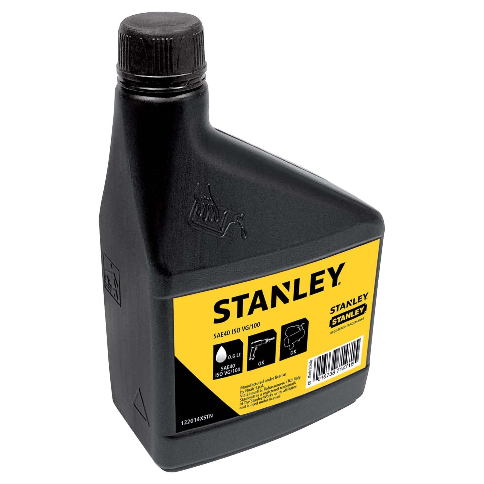 Stanley compressor olie SAE40 ISO VG100 - 152168XSTN zwart 0.6 l