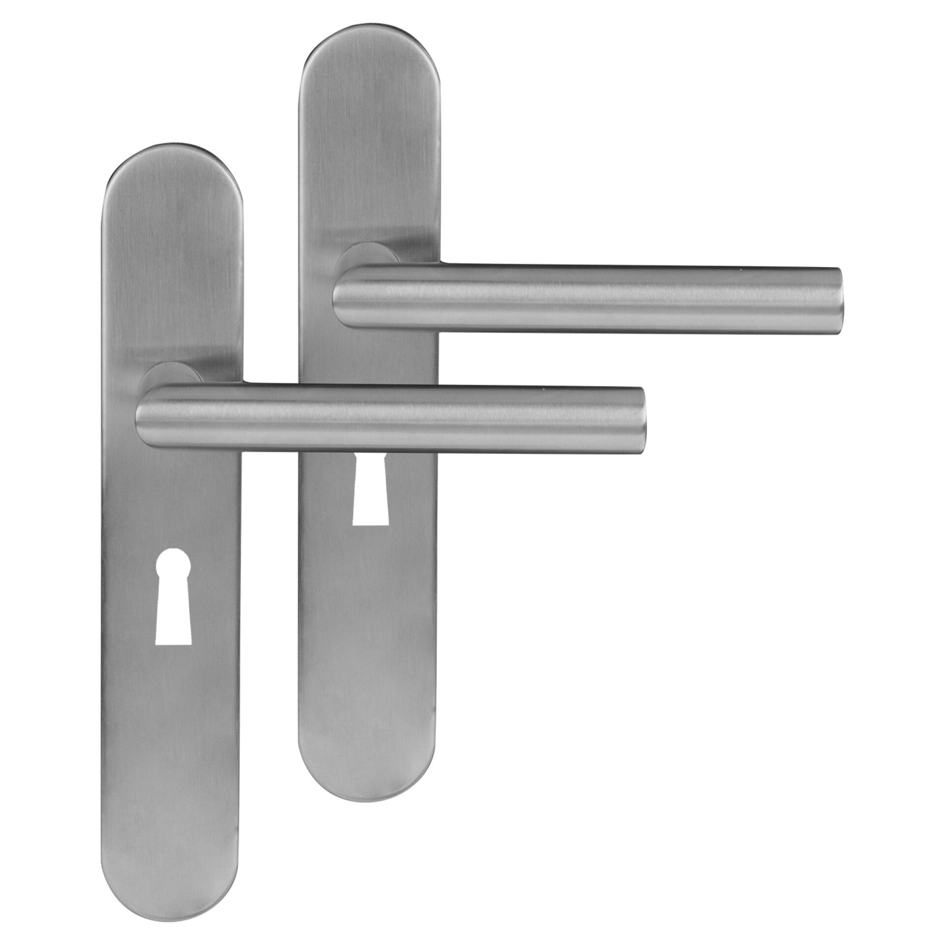 Differnz Amsterdam deurkruk ovaal schild - sleutel 56 mm mat chroom