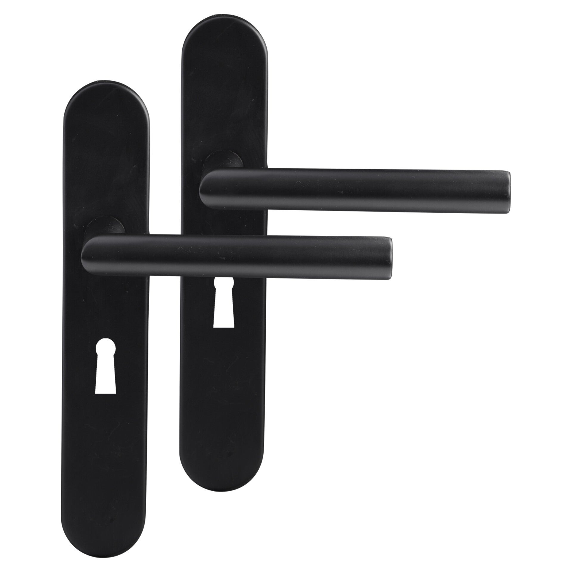 Differnz Amsterdam deurkruk ovaal schild - sleutel 56 mm zwart