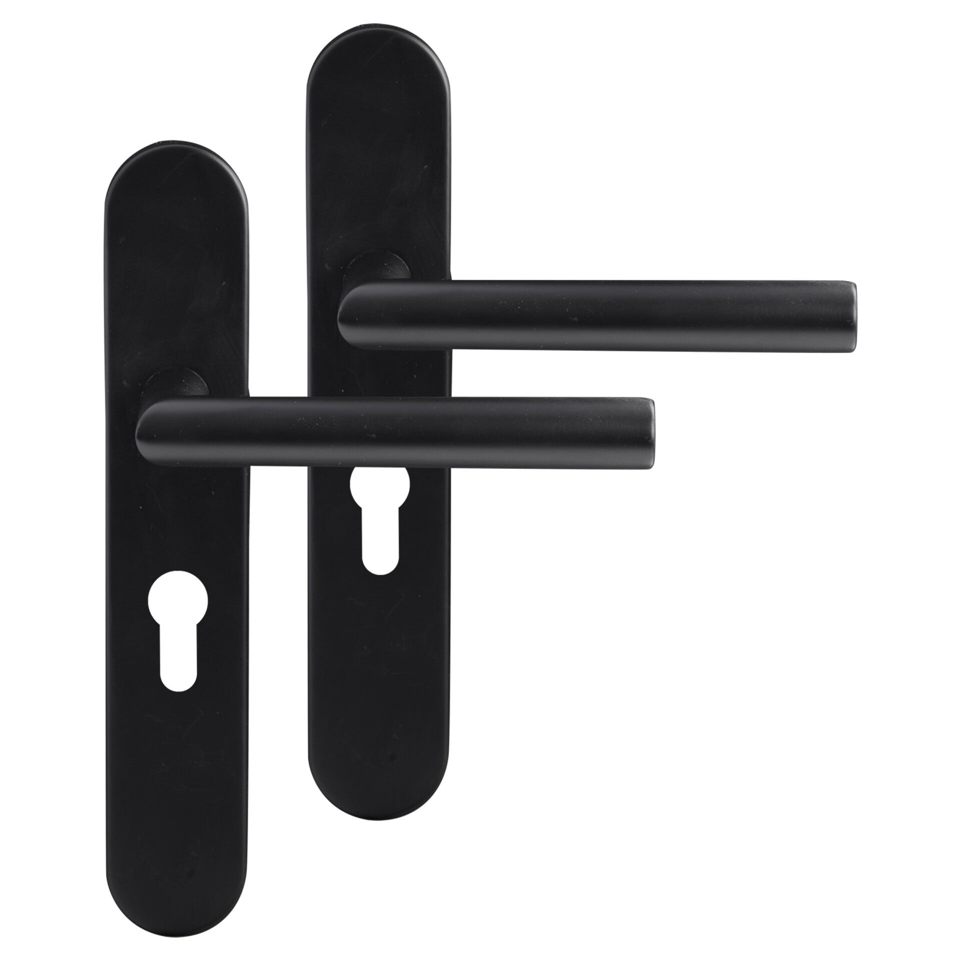 Differnz Amsterdam deurkruk ovaal schild - cilinder 55 mm zwart