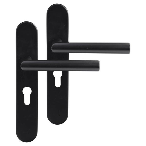 Differnz Amsterdam deurkruk ovaal schild - cilinder 55 mm zwart