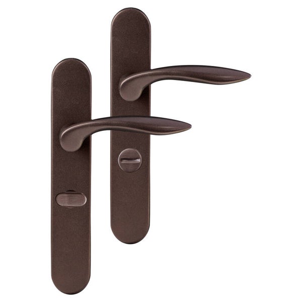 Differnz Groningen deurkruk ovaal schild - WC 63 mm brons