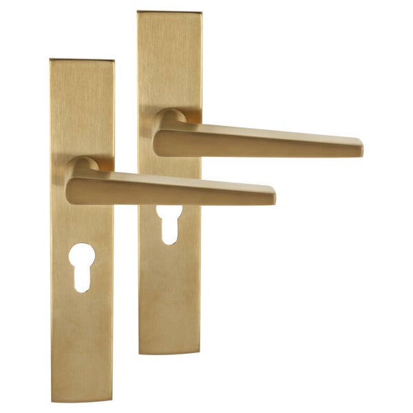 Differnz Rotterdam deurkruk vierkant schild - cilinder 55 mm goud