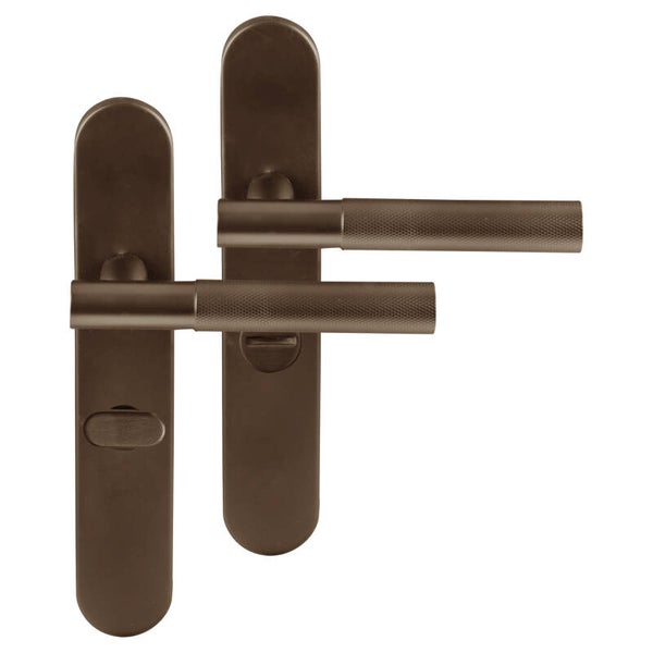 Differnz Utrecht deurkruk ovaal schild - WC 63 mm brons