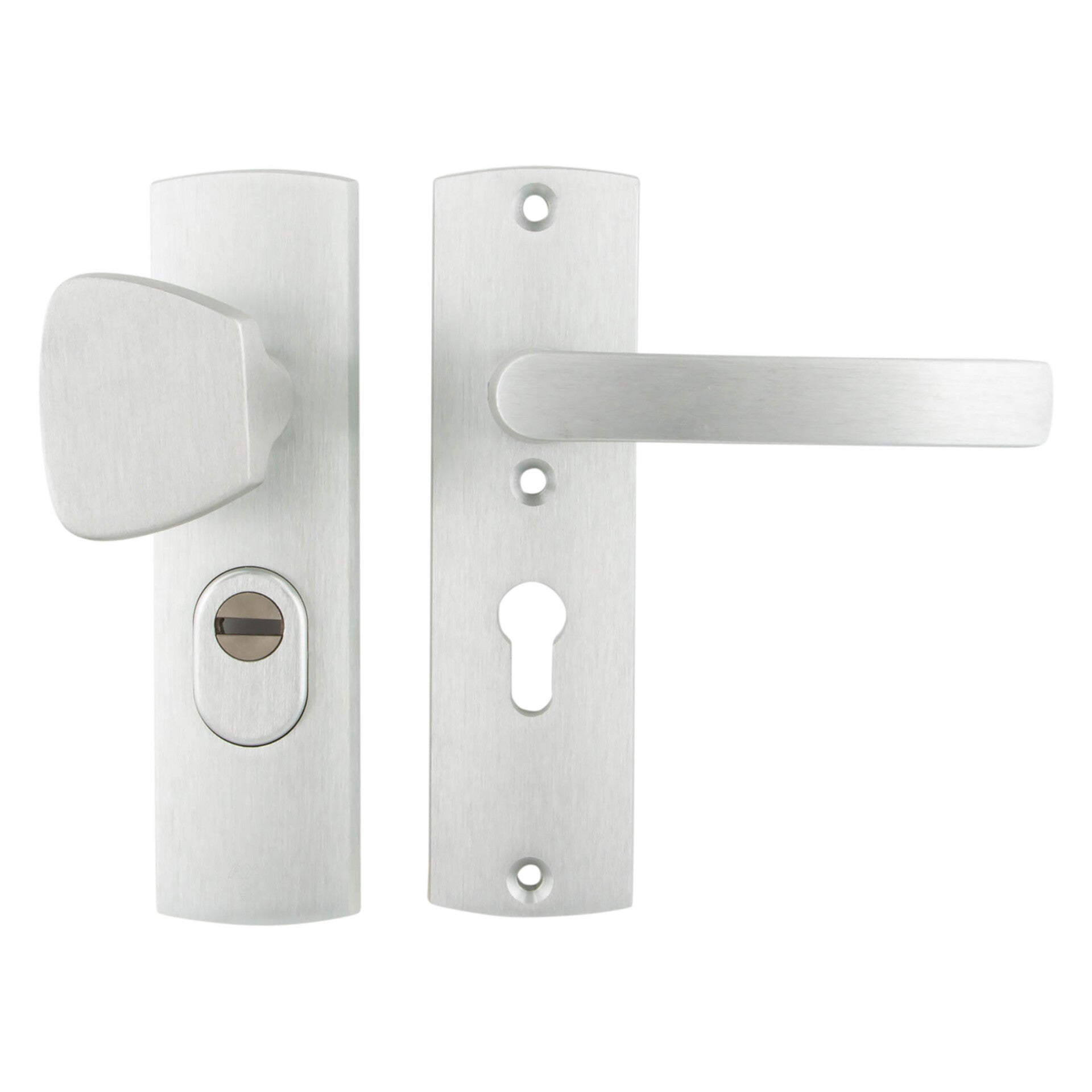 Axa veiligheidsbeslag duwer-kruk - kortschild - PC55 - type 6675-51 - met kerntrekbeveiliging - SKG*** aluminium F1