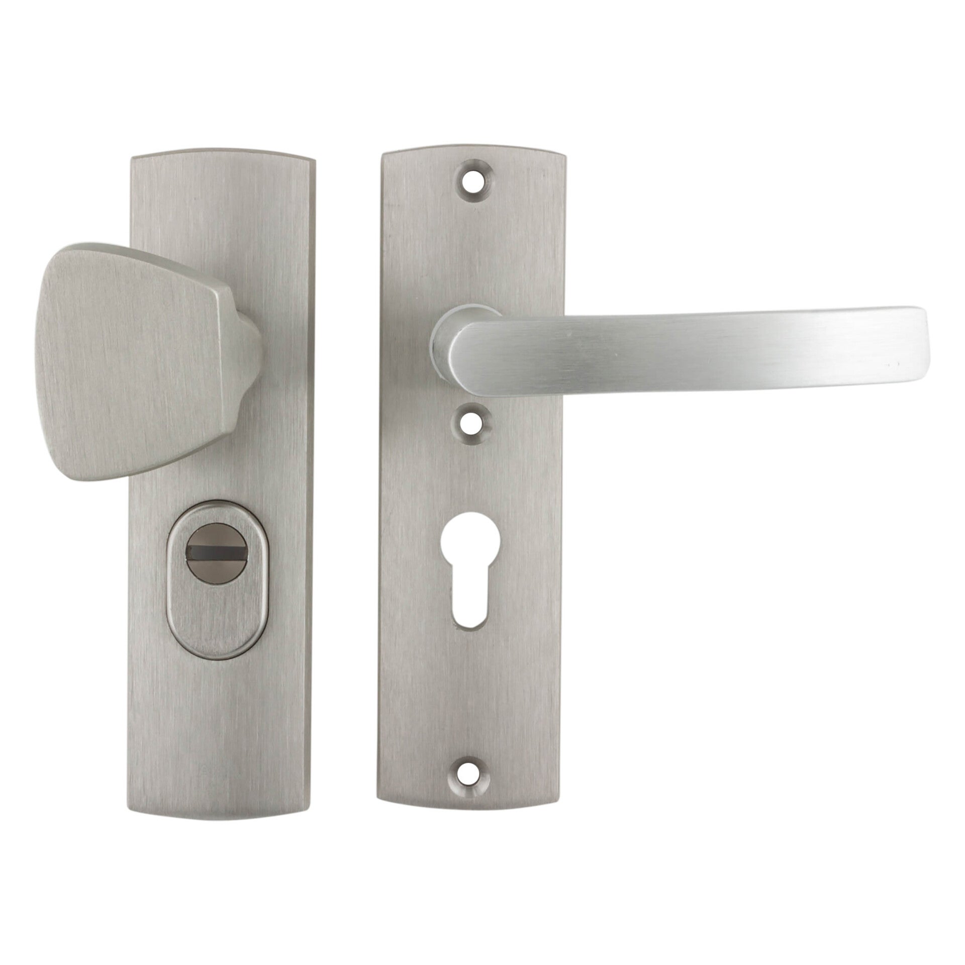 Axa veiligheidsbeslag duwer-kruk - kortschild - PC55 - type 6675-51 - met kerntrekbeveiliging - SKG*** RVS