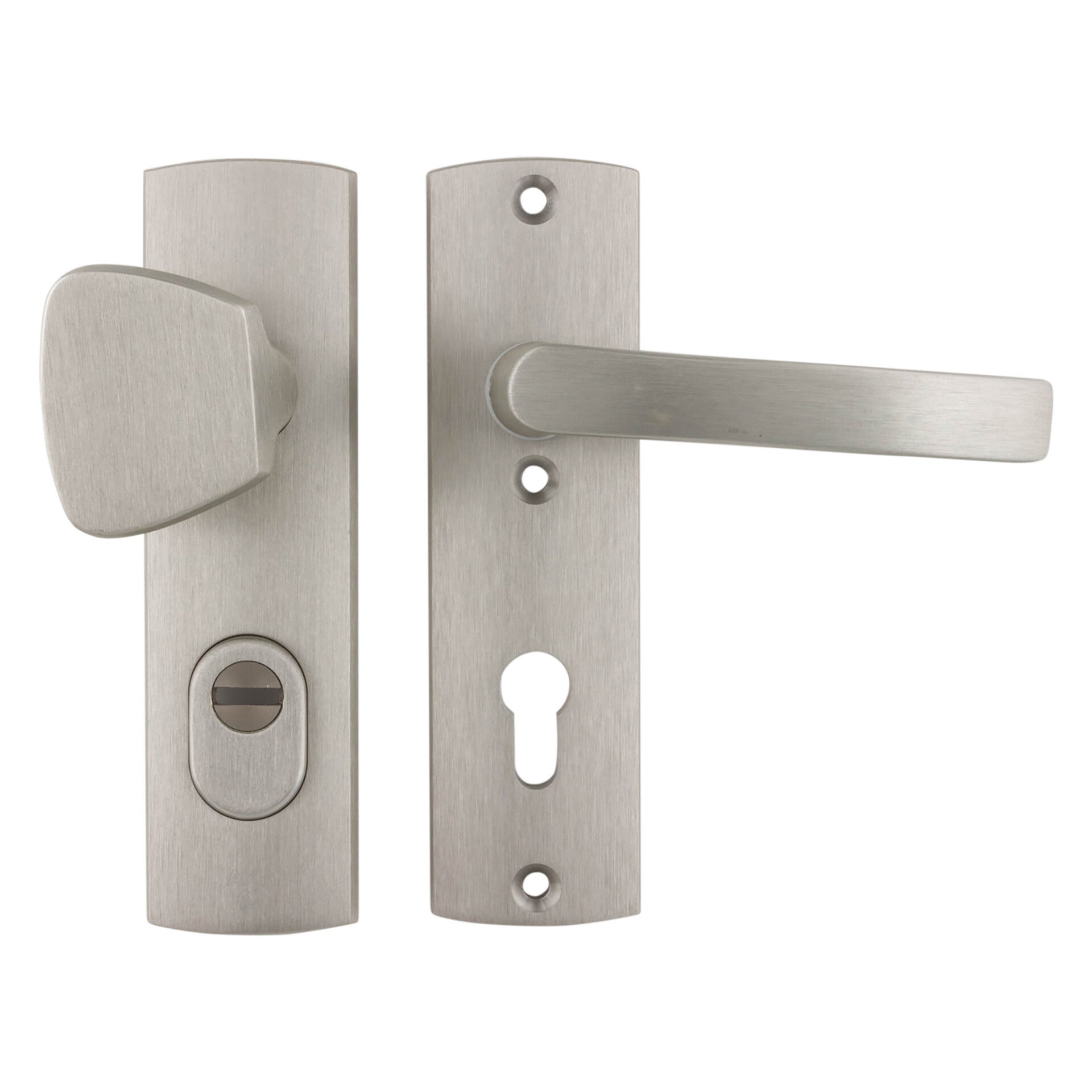 Axa veiligheidsbeslag duwer-kruk - kortschild - PC72 - type 6675-51 - met kerntrekbeveiliging - SKG*** RVS