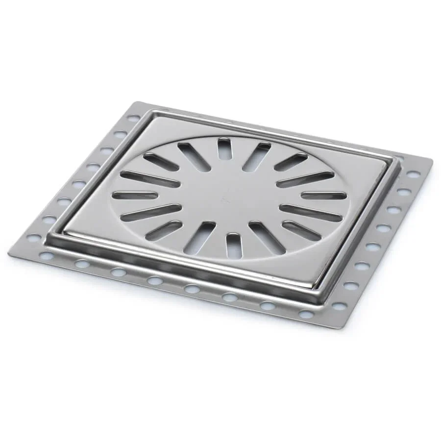 Aquaberg renovatieput met RVS rooster inbouwhoogte 8mm 100x100mm RP10