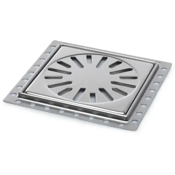 Aquaberg renovatieput met RVS rooster inbouwhoogte 8mm 100x100mm RP10