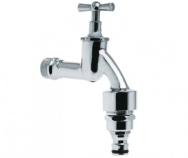 Bonfix Sanitaire tapkranen en toebehoren Sanitaire tapkraan|| met slangkoppeling || en aansluitstuk || (type Gardena) 1/2 - gepolijst verchroomd