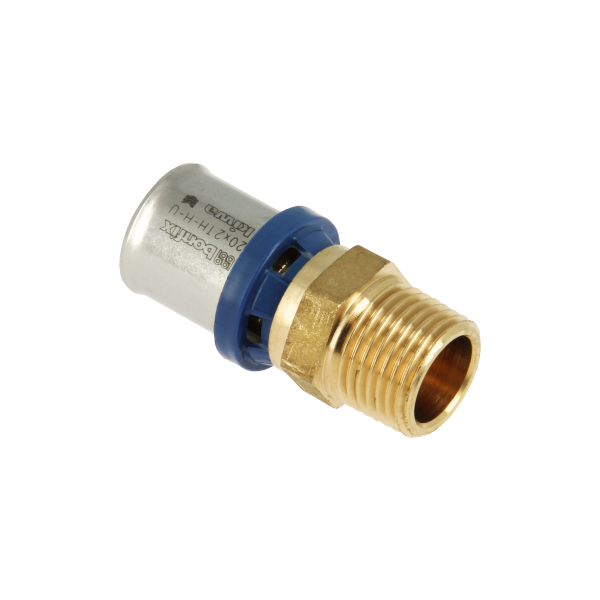 BONFIX Alu-pers messing perskoppeling recht 20 x 1/2