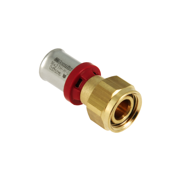 BONFIX Alu-pers messing 2-delige perskoppeling recht 16 x 3/4