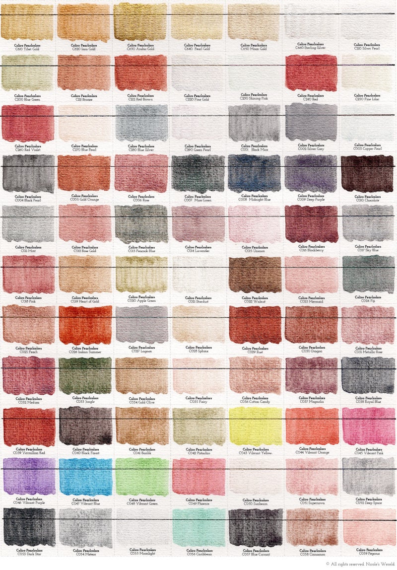 Coliro aquarelverf review, swatches, swatch, colorswatches, kleurenkaart, colorchart