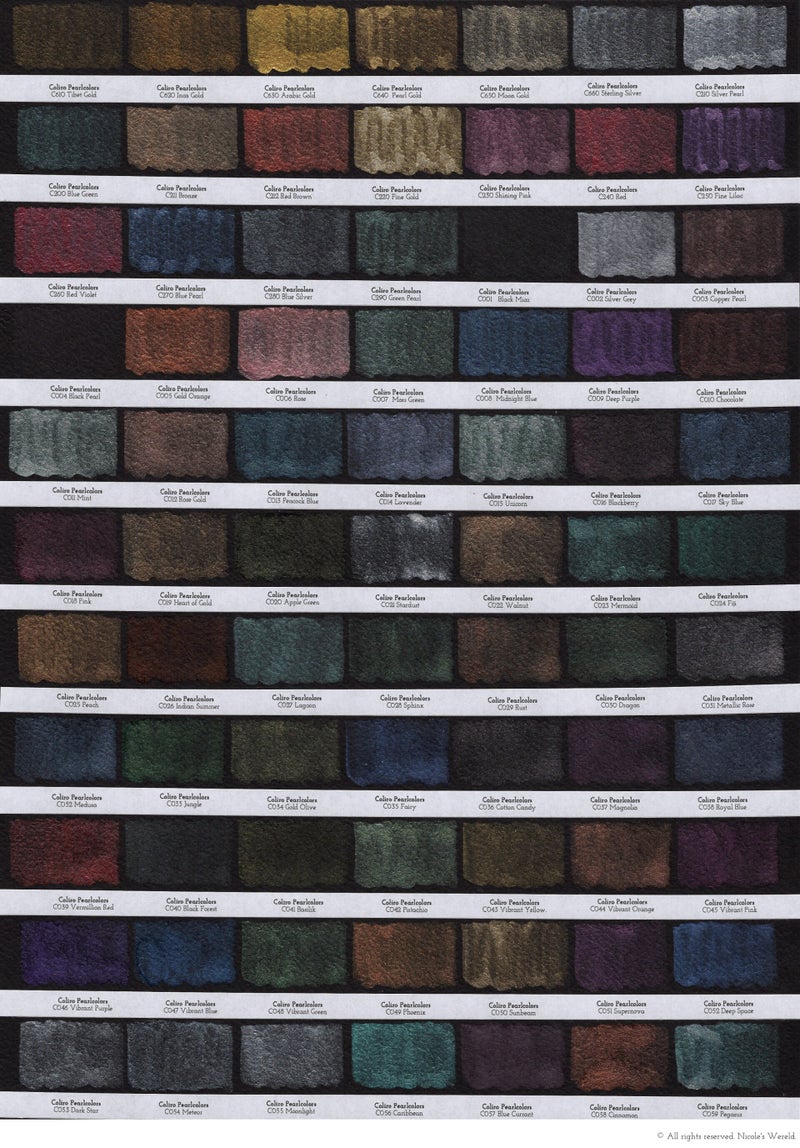 Coliro aquarelverf review, swatches, swatch, colorswatches, kleurenkaart, colorchart