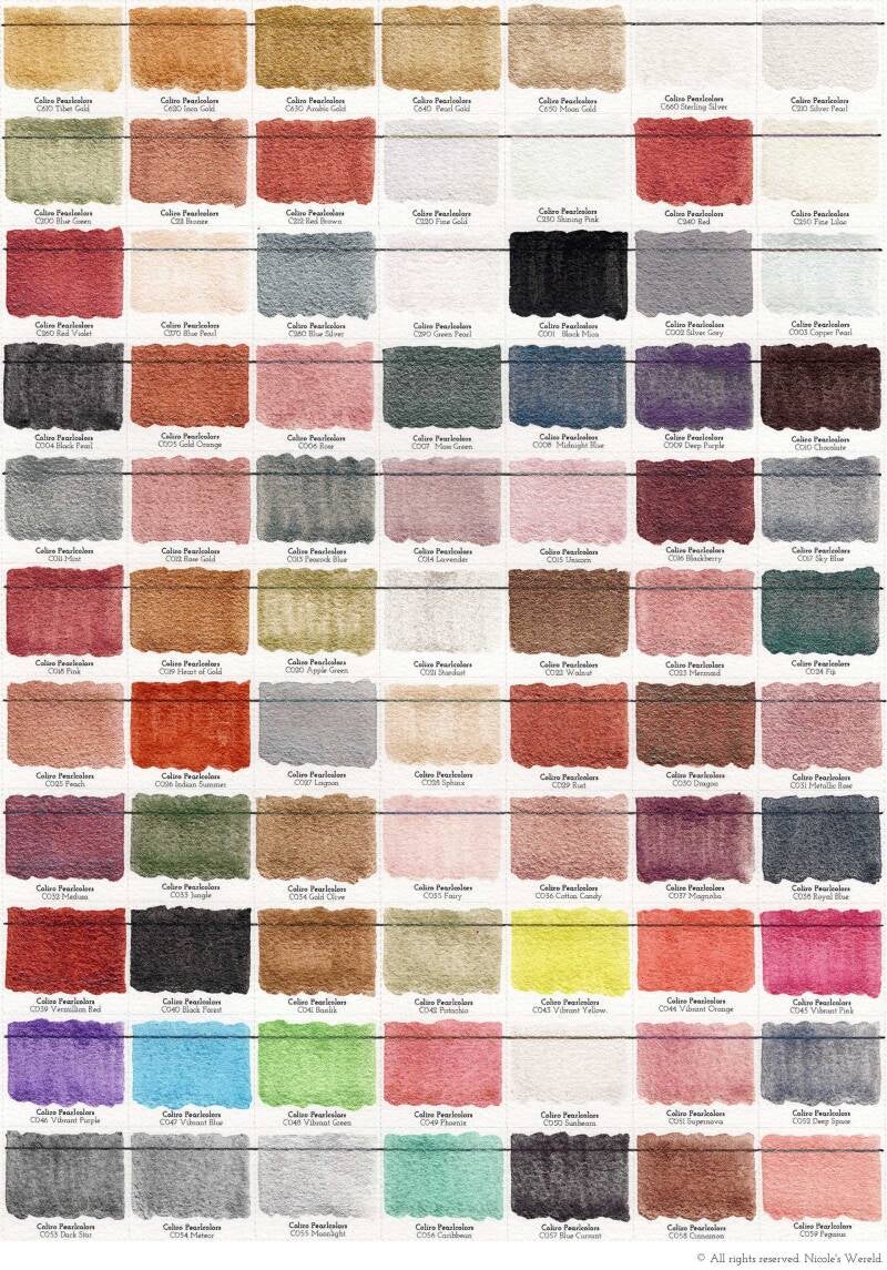 Coliro aquarelverf review, swatches, swatch, colorswatches, kleurenkaart, colorchart