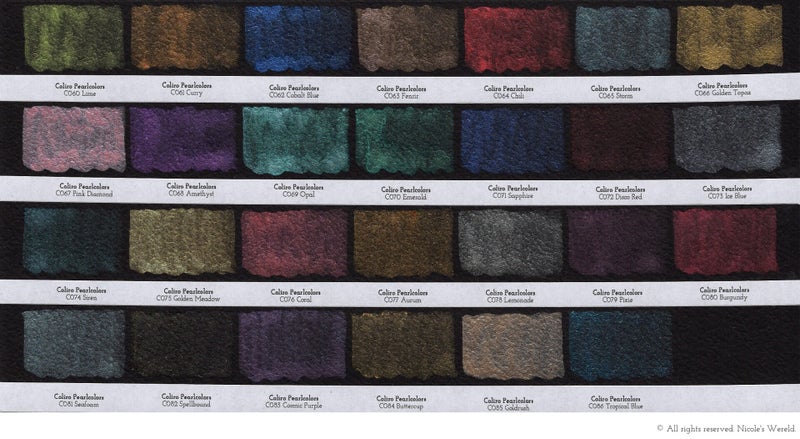 Coliro aquarelverf review, swatches, swatch, colorswatches, kleurenkaart, colorchart
