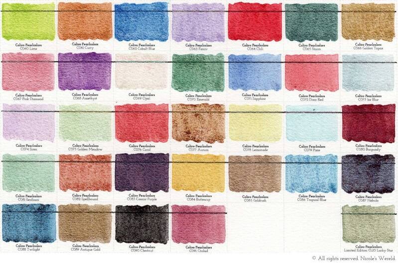 Coliro aquarelverf review, swatches, swatch, colorswatches, kleurenkaart, colorchart