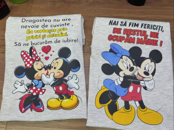 Tricou Cuplu Mickey și Minnie Mouse