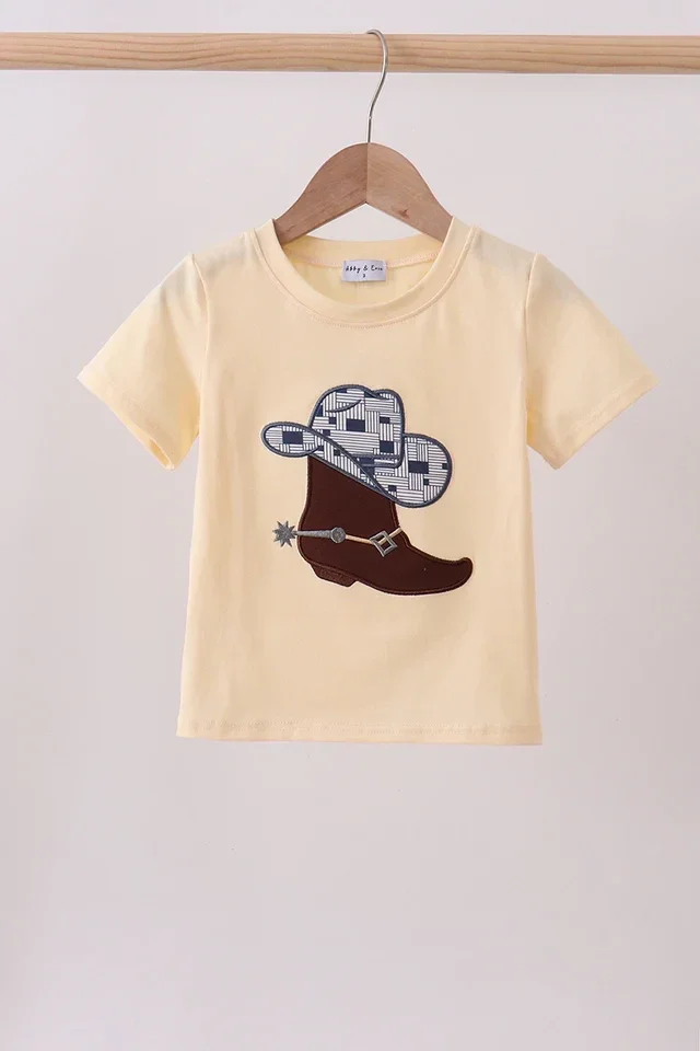 Boy Abby and Evie Cowboy boot shirt