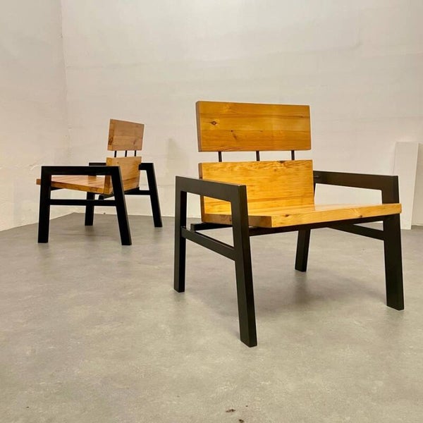 Set of Bossche school armchairs, 1960-70's.