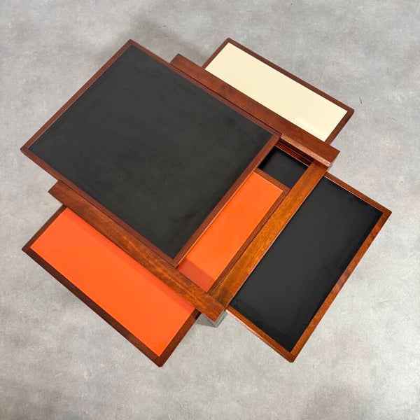 Early PAR4  Orange/Black/White coffee table by Bernard Vuarmesson, 1970's