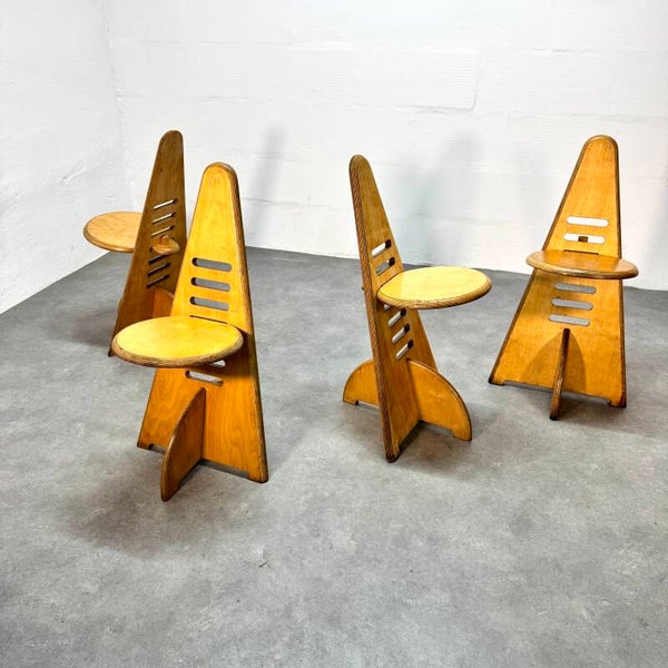 Set of 4 Gijs Boelaars early  'Lundi-Sit' for Lundia, 1970's.
