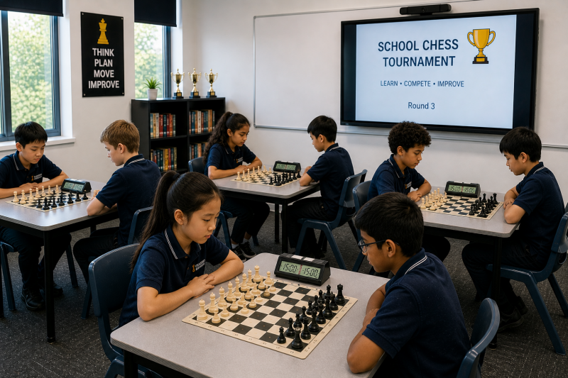 school chess tournament classroom auckland