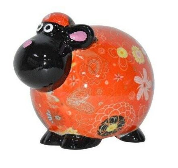 Schaap Oranje met bloem