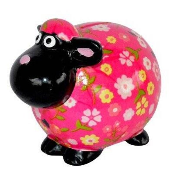 Schaap Roze met bloemen