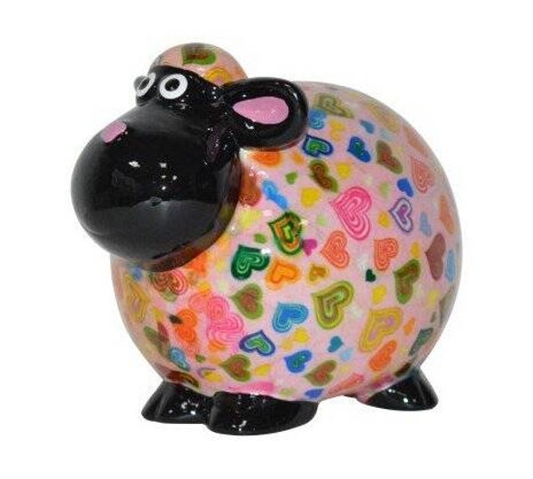 Schaap roze met hartjes