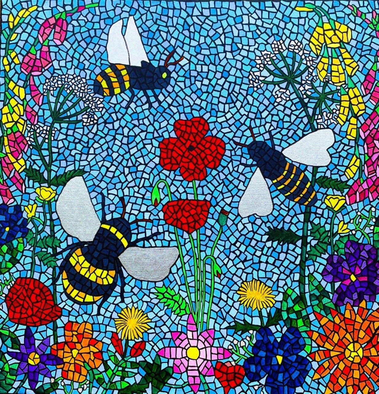 ‘Bees’ A square fine art print.