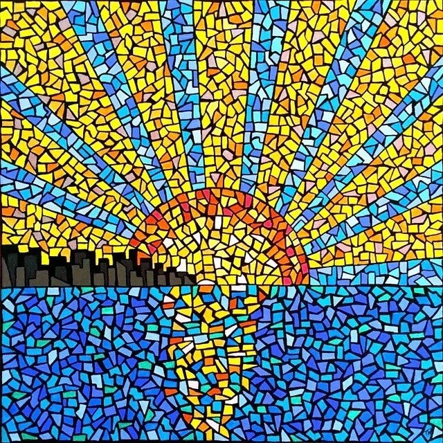 ‘Cowes Sunset’ A square fine art print.