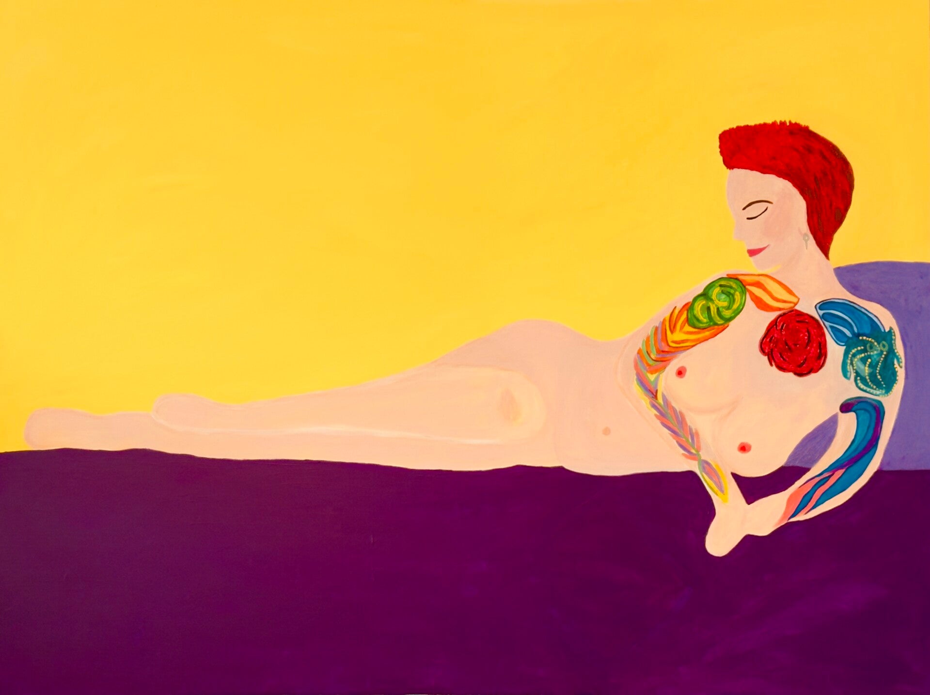 ‘Reclining Nude. A Self Portrait’ An A4 fine art print