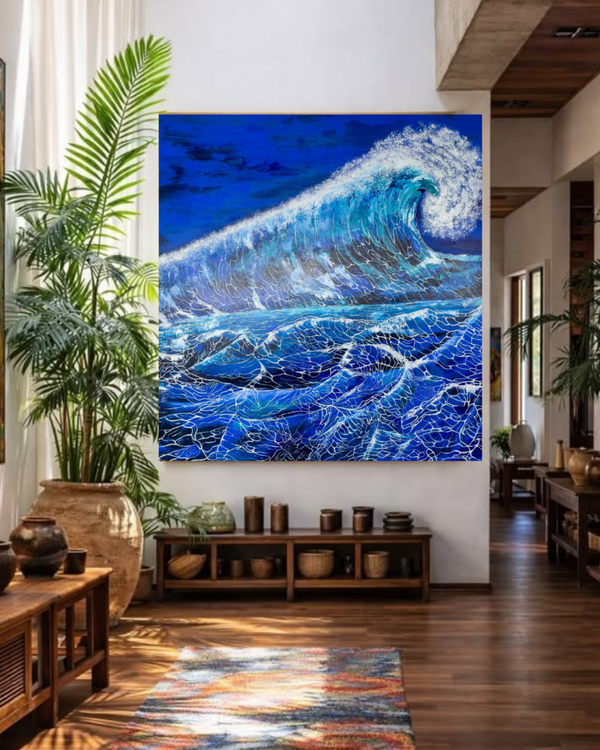 Ola mar azul