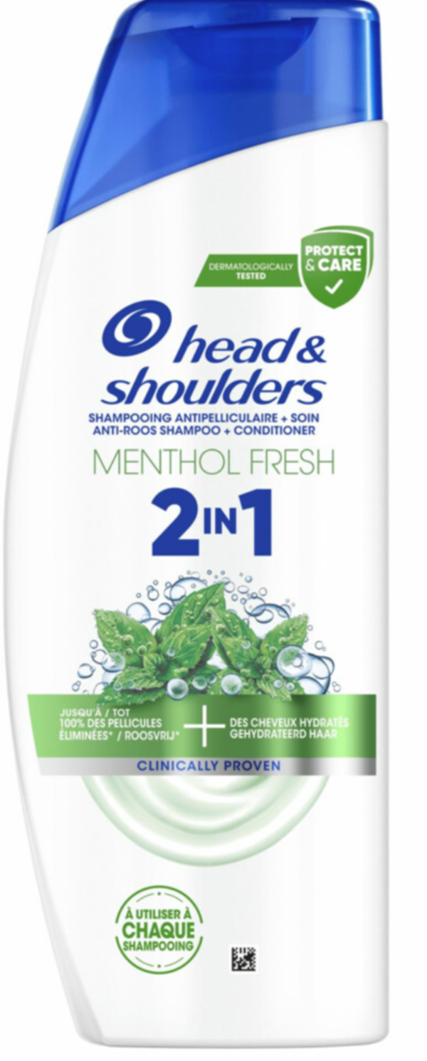 Head & Shoulders menthol fresh 2 in 1 shampoo 300 ml