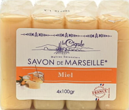 Savon de Marseille Honingzeep met Glycerine - 4x100g