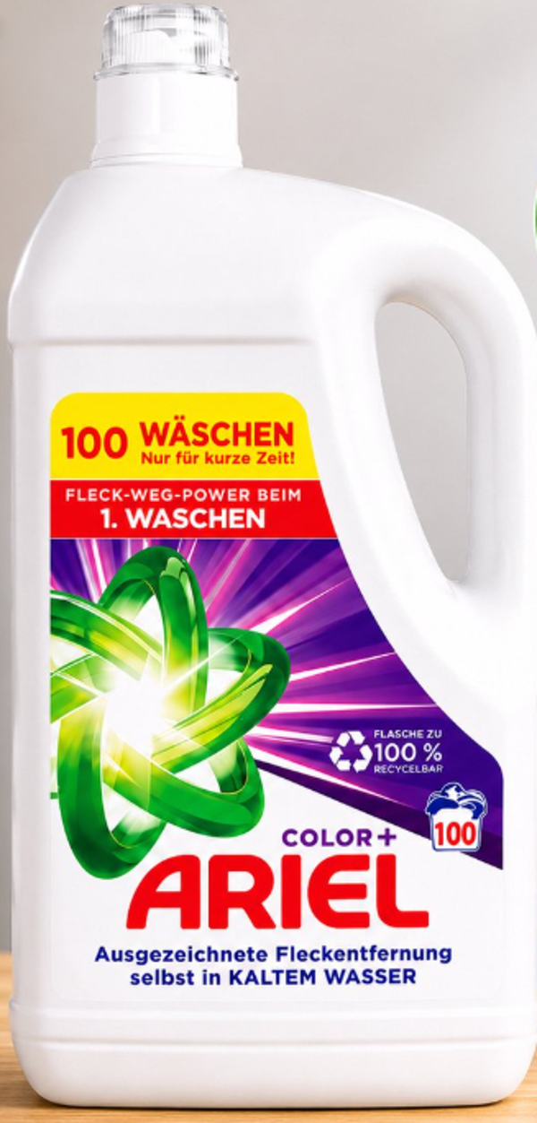 Ariel Vloeibaar Color+ Wasmiddel – 100 wasbeurten. 5L