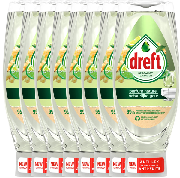 Dreft Natuurlijke Geur Afwasmiddel - Voordeelverpakking 8 x 650 ml