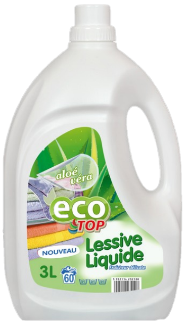 Eco Top Vloeibaar Wasmiddel Aloë Vera – 3L (60 Wasbeurten)