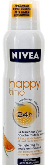 Nivea happy time deodorant spray voor vrouwen 150ml.