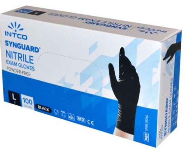 INTCO Synguard Nitril Handschoenen Zwart – Maat XL – 100 Stuks
