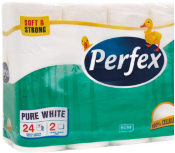 Perfex toiletpapier 24 Rollen 2lagen Soft & Stron.