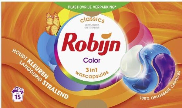 Robijn Wascapsules 3-in-1 Color 15 stuks,