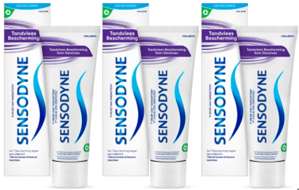 Sensodyne Tandvlees Bescherming Tandpasta – 3 x 75 ml | Voor Gevoelige Tanden & Tandvlees