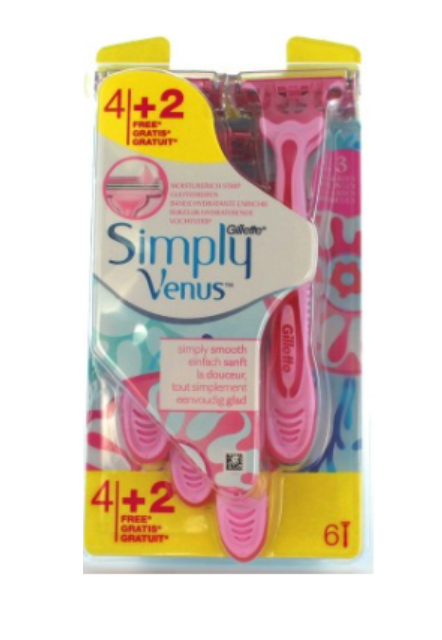 Gillette Simply Venus3 - 6 Wegwerpmesjes. 4 + 2
