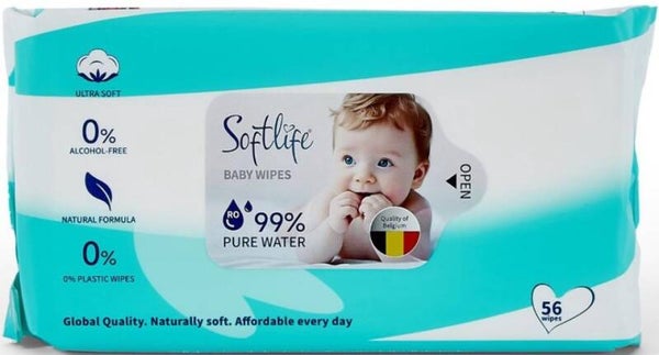 Softlife 99% Pure Water Billendoekjes 3x 56 stuks.