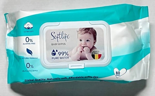 Softlife billendoekjes - Pure 99% Water - 80 doekjes